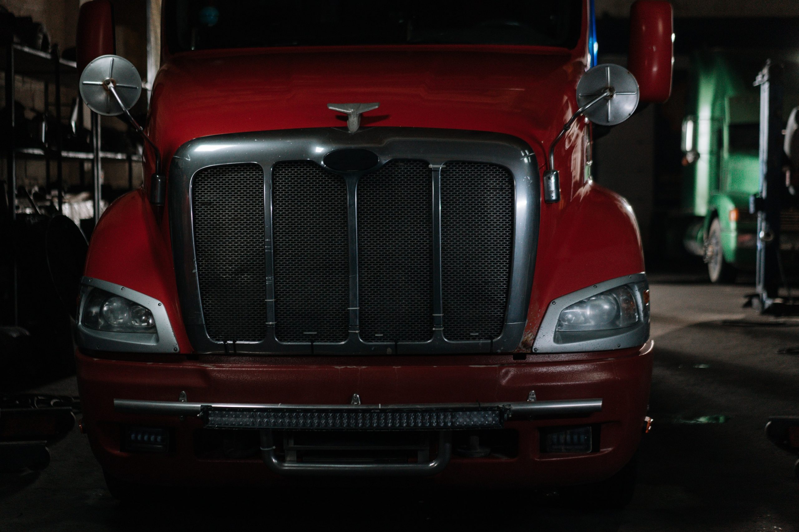 Red commercial truck